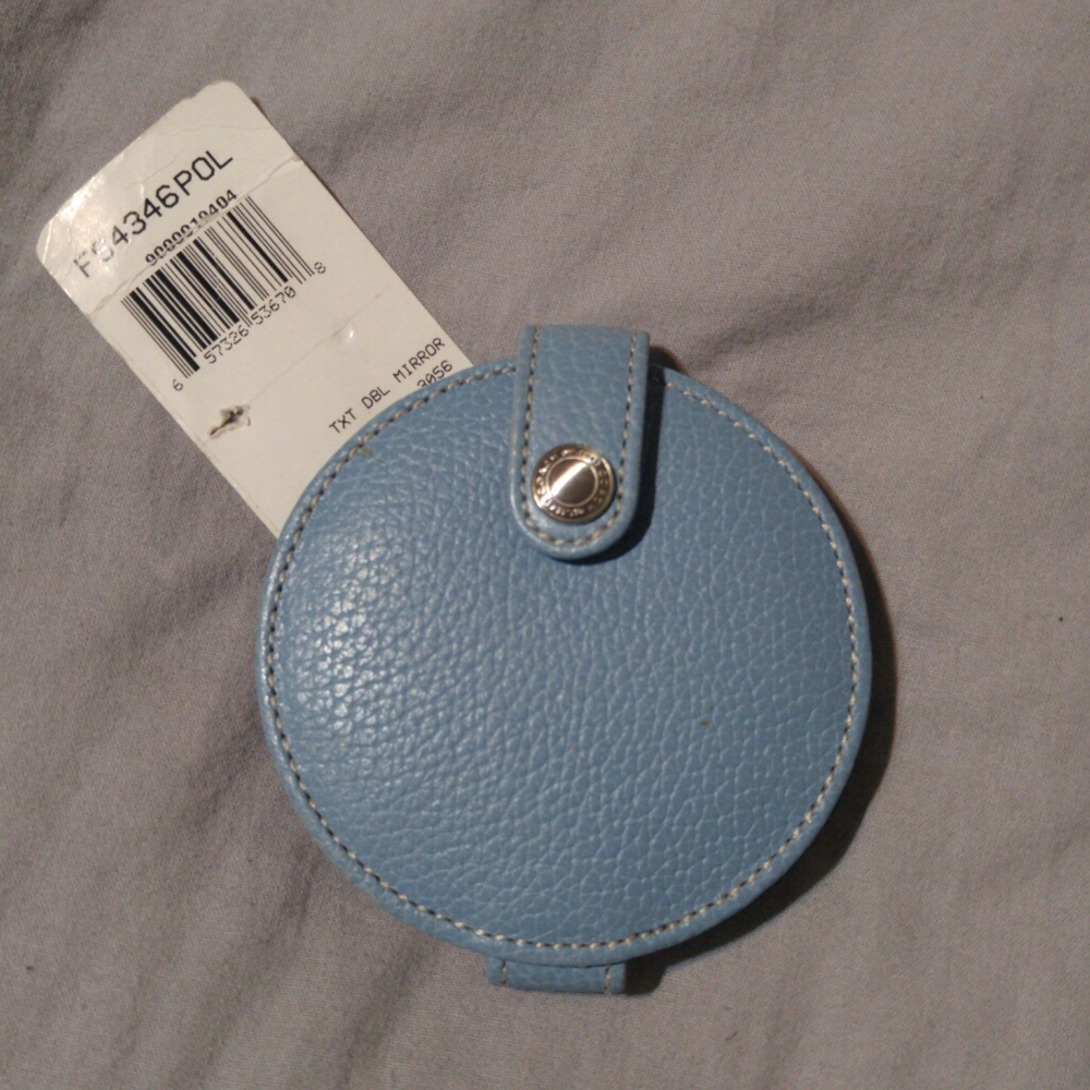 New! Coach Pebble Leather Compact Mirror